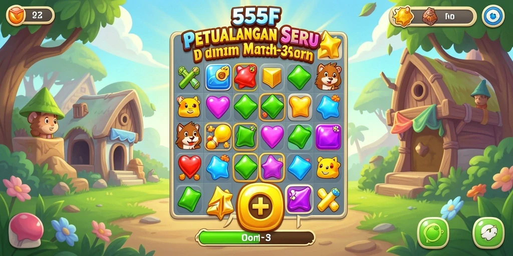 Gameplay seru dengan elemen warna-warni di 555F.