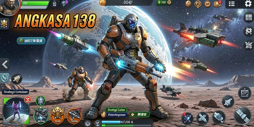 Tampilan gameplay mengesankan dari ANGKASA138 dalam pertempuran luar angkasa.