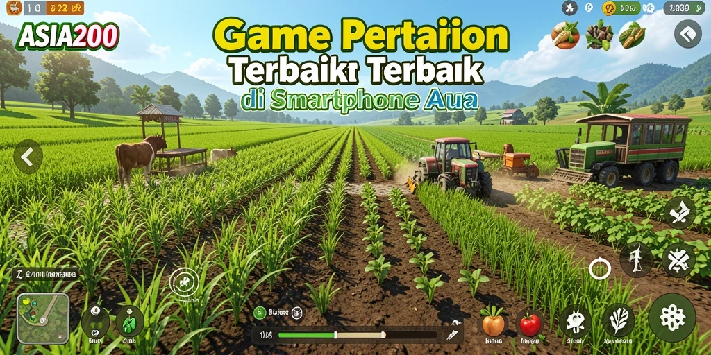 Tampilan menarik dari gameplay pertanian di ASIA200.