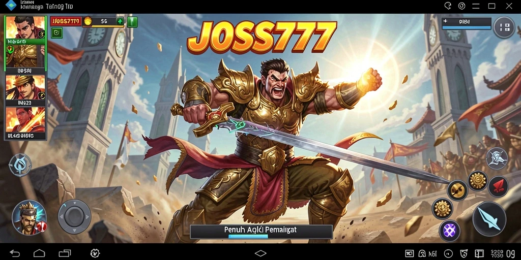 Screenshot menampilkan aksi pertarungan seru dalam JOSS777.