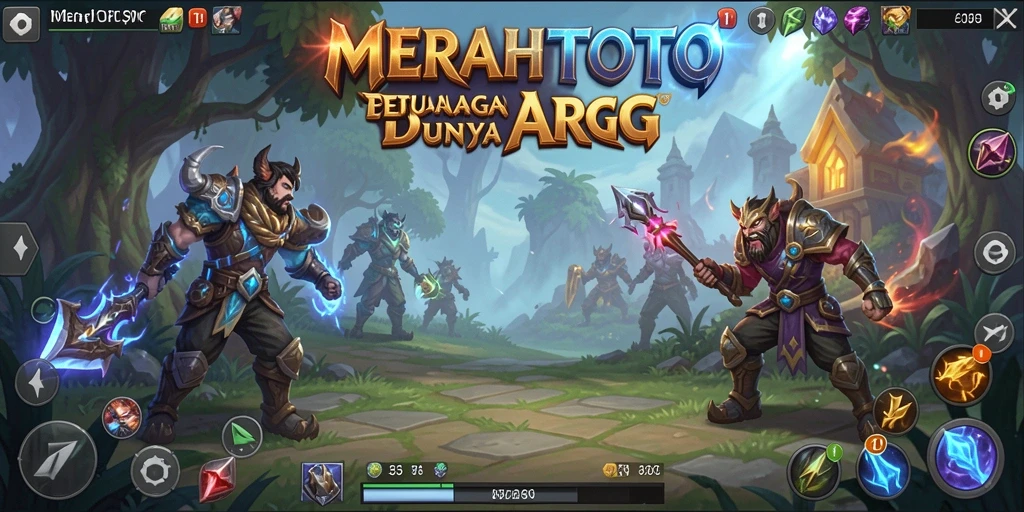 Tampilan gameplay seru dalam MERAHTOTO dengan pertarungan epik.