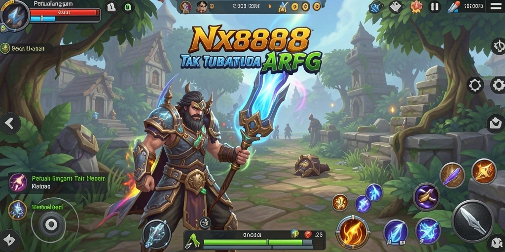 Tampilan gameplay NX888 dengan pertarungan ARPG yang intens.