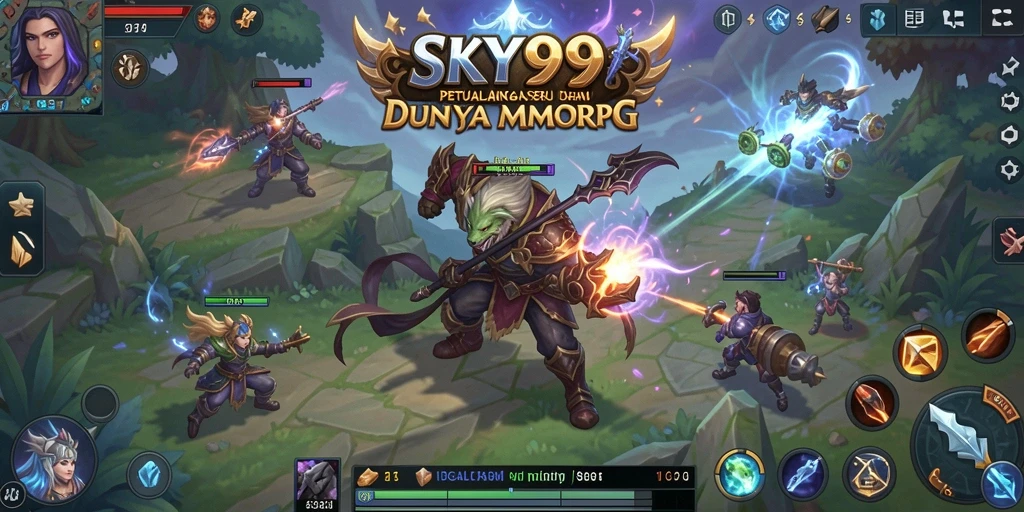 Tampilan screenshot <strong>SKY99</strong> menampilkan aksi seru dalam gameplay MMORPG.